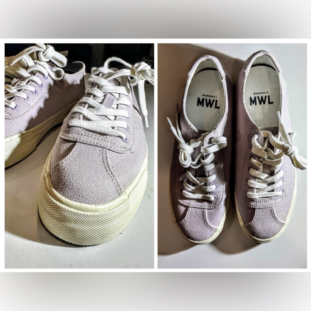 Madewell Womens 6M Sidewalk Low Top Sneakers Canvas - Lavender👟Skater